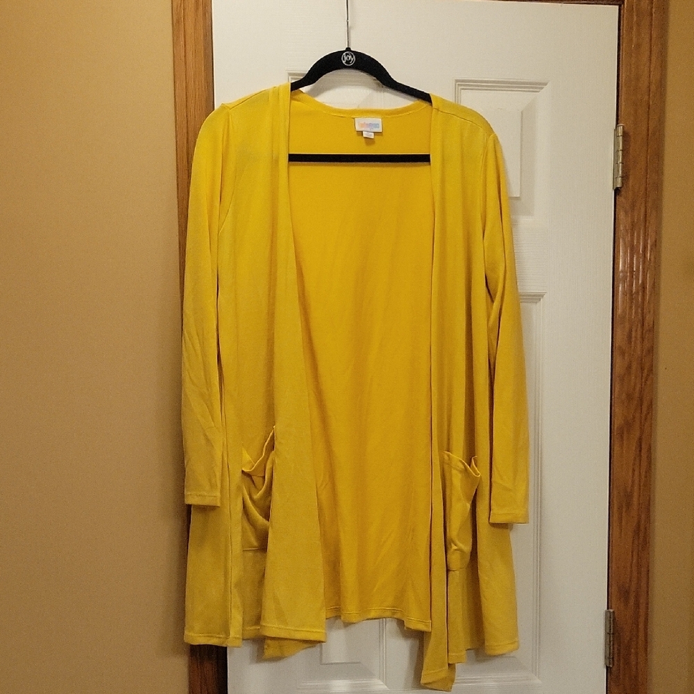 LuLaRoe Caroline  Sunny Yellow Open Cardigan